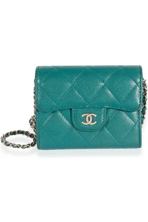 CHANEL Cartera con acolchado de rombos CC y cadena