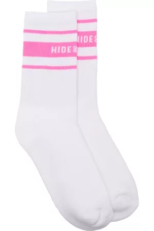 HIDE&JACK Calcetines de canalé con raya y logo