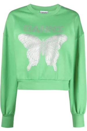 Ganni Sudadera con estampado de mariposa