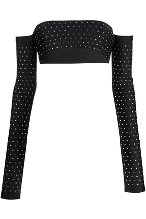 The Andamane Top corto con apliques de strass