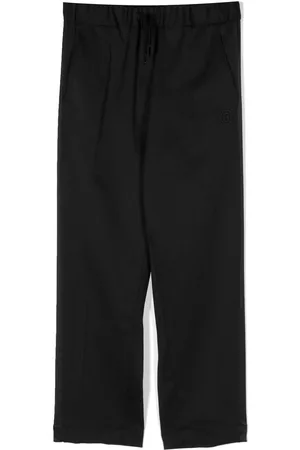 Maison Margiela Pantalones rectos con logo bordado