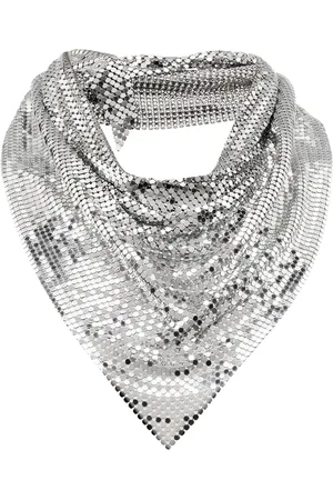 Paco rabanne Collar con malla y drapeado