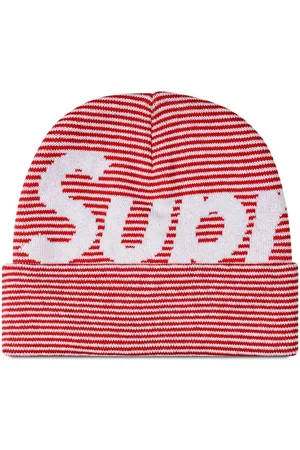 Supreme Gorro con logo grande y rayas