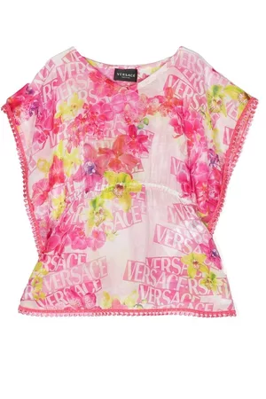 VERSACE Caftán con logo estampado