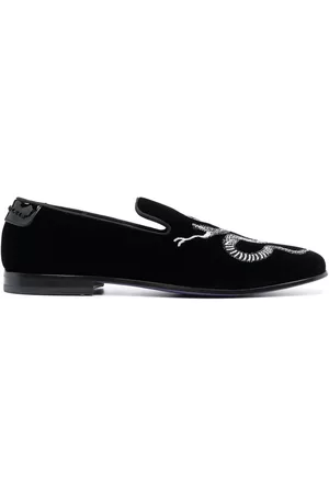 Philipp Plein Mocasines con motivo de serpiente con cristales
