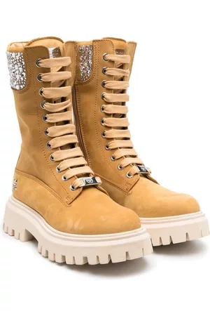 Philipp Plein Botas Nabuk con apliques de strass