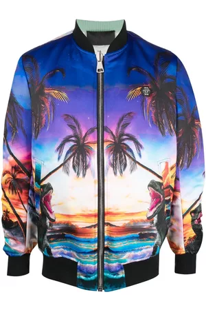 Philipp Plein Chaqueta bomber con motivo Hawaii