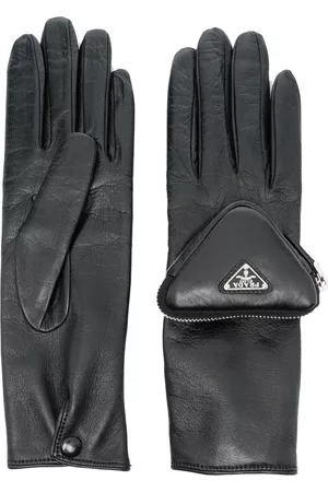 Prada Guantes con bolsillo con cremallera