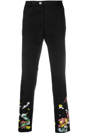Philipp Plein Pantalones chinos con efecto de salpicadura de pintura