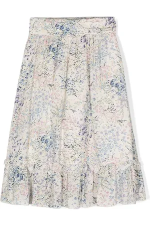 Simonetta Falda con volante y motivo floral