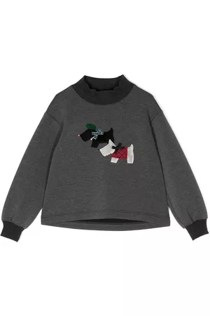 Familiar Sudadera con perro bordado