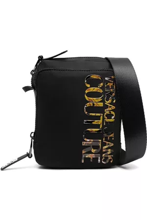 VERSACE Bolso messenger con aplique del logo