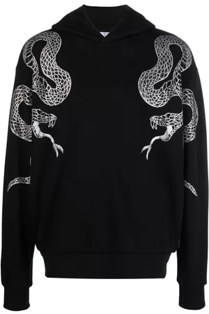 Philipp Plein Sudadera con estampado de serpiente y capucha