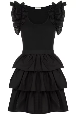 ULLA JOHNSON Vestido estilo camiseta con ribete de volantes