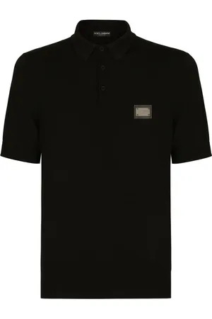 Dolce & Gabbana Polo de lana virgen con etiqueta del logo