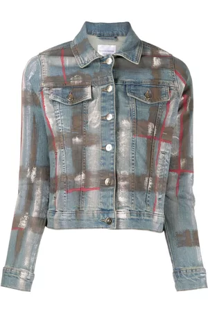 Madison.Maison Chaqueta vaquera con motivo de salpicaduras de pintura