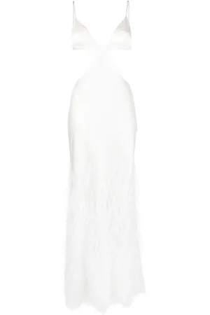 Cult Gaia Vestido de fiesta Raisa con plumas