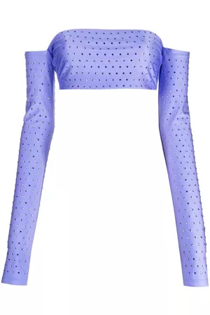 The Andamane Top corto con apliques de strass