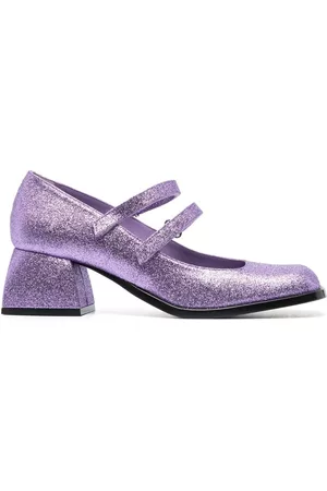 NODALETO Zapatos estilo mary jane Bacara con purpurina