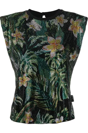 Philipp Plein Top sin mangas con estampado floral