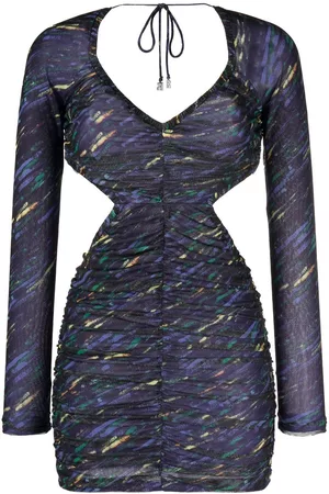 ROTATE Vestido corto fruncido con aberturas