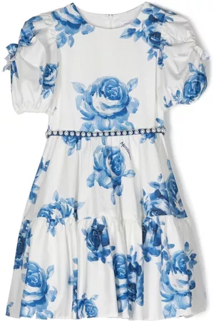 MONNALISA Vestido con estampado floral y manga farol