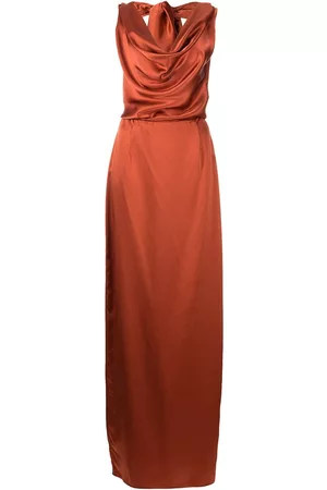 Voz Vestido de seda con cuello halter
