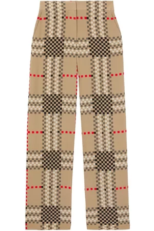 Burberry Pantalones Pixel Check anchos
