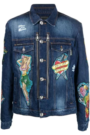 Philipp Plein Chaqueta vaquera con motivo gráfico