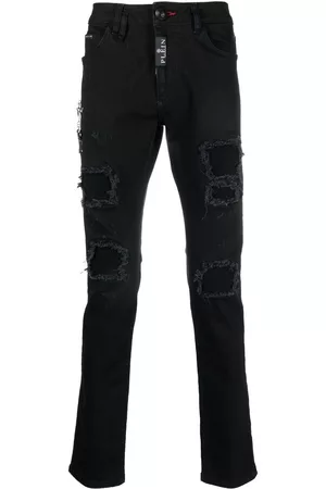 Philipp Plein Vaqueros slim con efecto rasgado