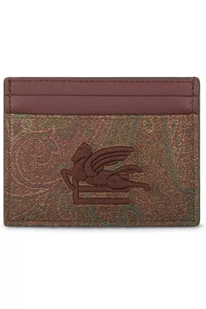 Etro Tarjetero bordado con estampado de cachemira