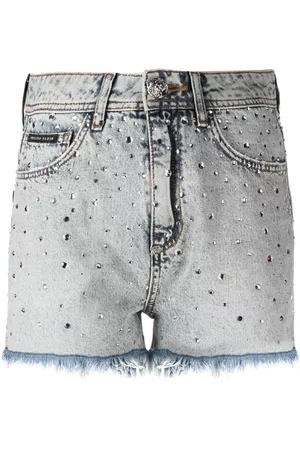 Philipp Plein Shorts con apliques de cristal y logo