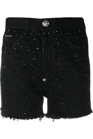 Philipp Plein Shorts con apliques de cristal y logo