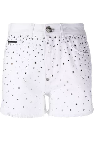 Philipp Plein Shorts con apliques de cristal y logo