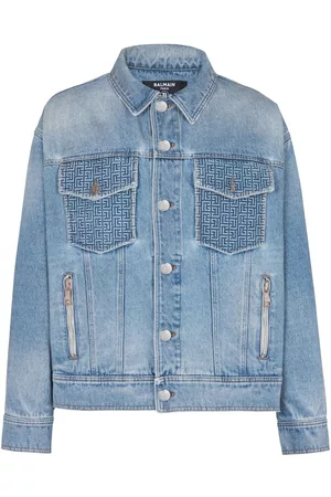 Balmain Rear logo-print denim jacket