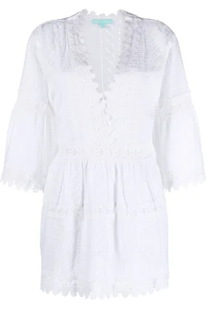 Melissa Odabash Vestido Victoria con bordado inglés