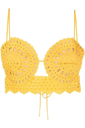 Stella McCartney Top corto con bordado inglés