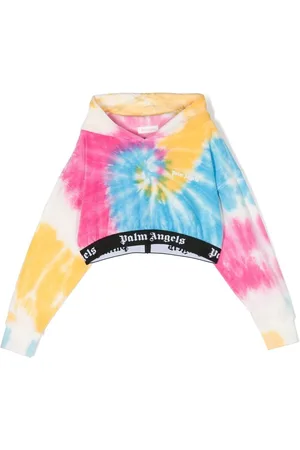 Palm Angels Sudadera corta con estampado tie-dye y capucha