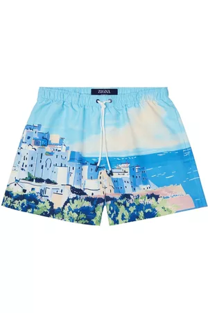 Z Zegna Hombre Shorts de baño - Ostuni Watercolor swim shorts