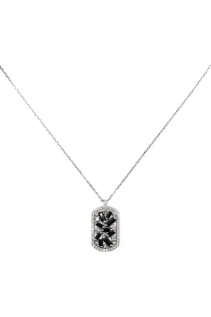 Suzanne Kalan Collar en oro blanco de 18kt con diamantes y zafiro