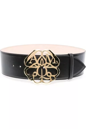 Alexander McQueen Cinturón con placa del logo