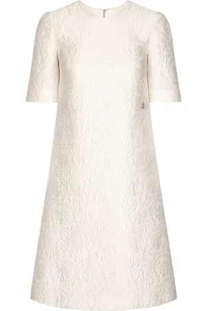 Dolce & Gabbana Vestido midi con motivo floral en jacquard