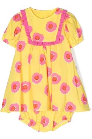 Stella McCartney Vestido con estampado floral y manga farol