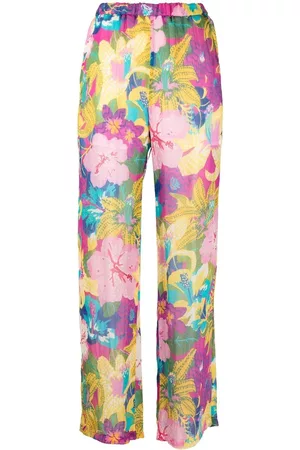 Msgm Pantalones anchos con estampado floral