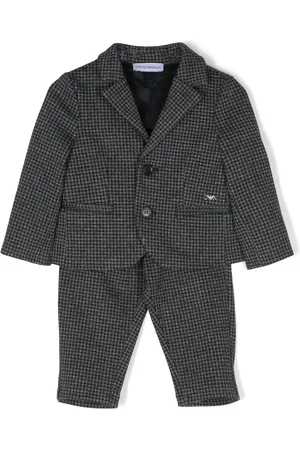 Emporio Armani Traje de dos piezas con motivo de pied de poule