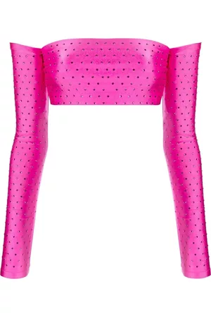 The Andamane Top corto con apliques de strass