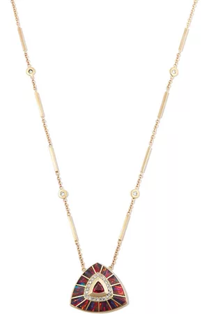JACQUIE AICHE Collar Vortex en oro amarillo de 14kt con diamantes y turmalina