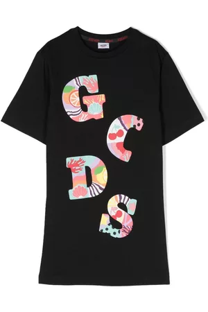 GCDS Vestido estilo camiseta con logo estampado