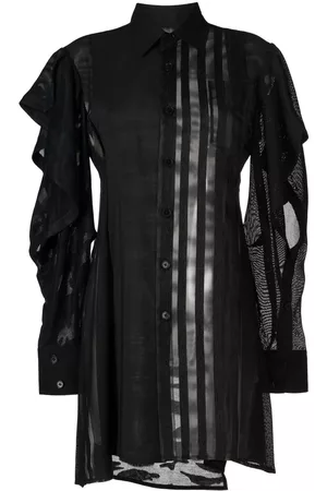 Feng Chen Wang Vestido camisero con diseño patchwork