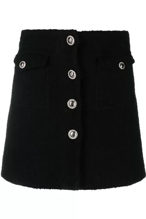 Alessandra Rich Minifalda de bouclé con botones